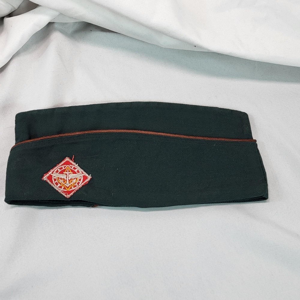 Boy Scouts BSA Garrison Hat Cap Size Small‎ Sanforized Red Trim Patch VTG 1960s